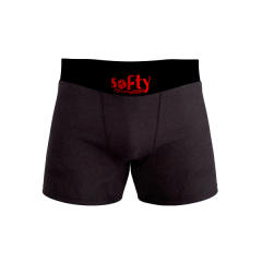 Softy Tekli Penye Pamuk Erkek Boxer   Siyah