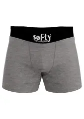 Softy Tekli Penye Pamuk Erkek Boxer | Gri