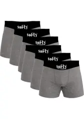 Softy 6'lı Penye Pamuk Erkek  Boxer Seti | Gri