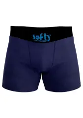 Softy Tekli Penye Pamuk Erkek Boxer | Lacivert