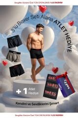 Softy Sevgililer Günü Özel Kutulu Set – 3 Boxer + Atlet Hediye